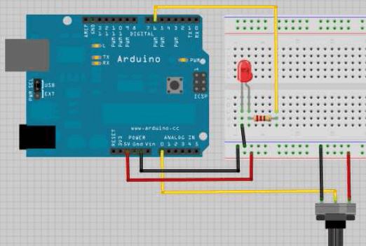 Lektion 13 – LEDs dimmen mit der analogen Ausgabe – Arduino Tutorial